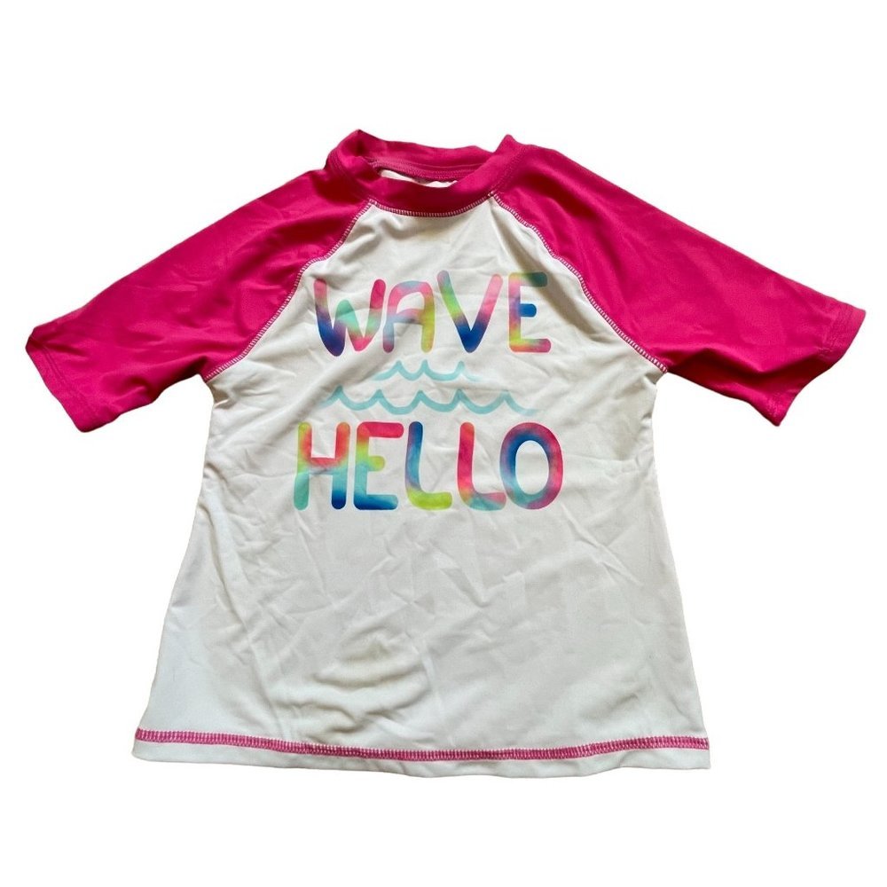Wonder Nation Wave Hello Rashguard Swim Shirt - Girls XS